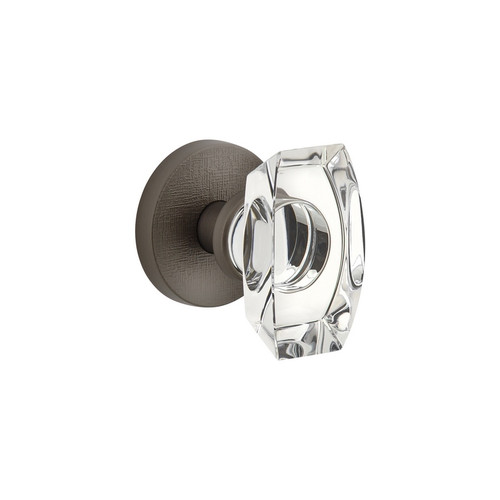 Viaggio Circolo Linen Rosette Single Dummy with Stella Crystal Knob in Titanium Gray - 624671-CLOMLNSTA-20-TG -  Backset