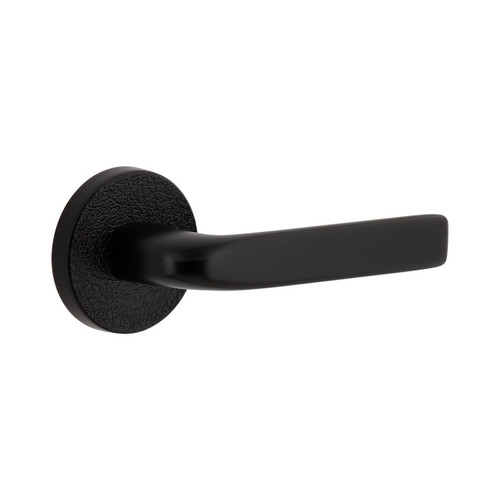 Viaggio Circolo Leather Rosette Single Dummy with Bella Lever in Satin Black - 625154-CLOMLTBLL-20-BK -  Backset