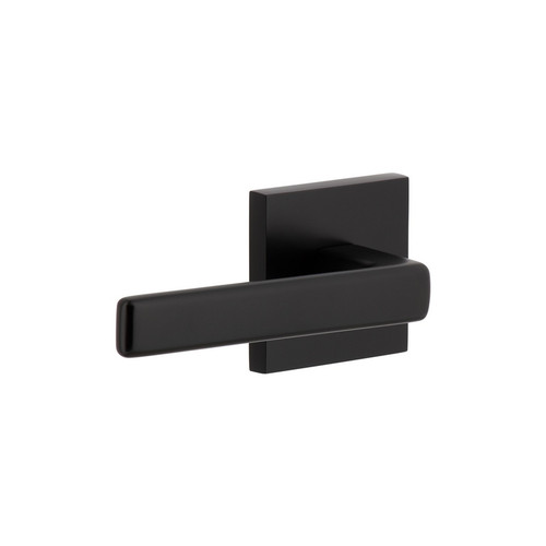 Viaggio Quadrato Rosette Single Dummy with Lusso Lever in Satin Black - 625466-QADLUS-20-BK -  Backset