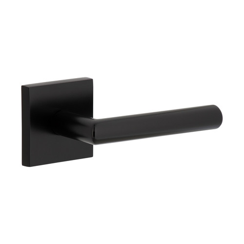 Viaggio Quadrato Rosette Single Dummy with Moderno Lever in Satin Black - 625541-QADMOD-20-BK -  Backset