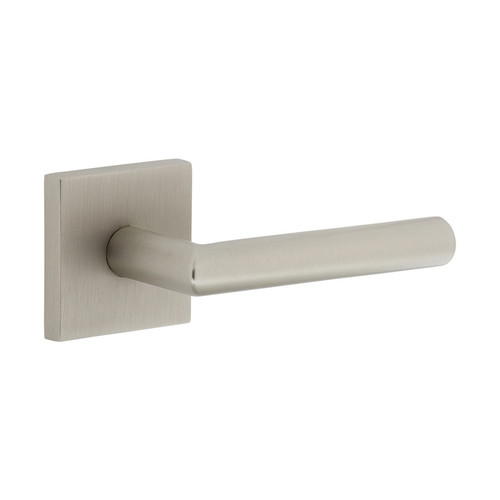 Viaggio Quadrato Rosette Single Dummy with Moderno Lever in Satin Nickel - 625543-QADMOD-20-SN -  Backset