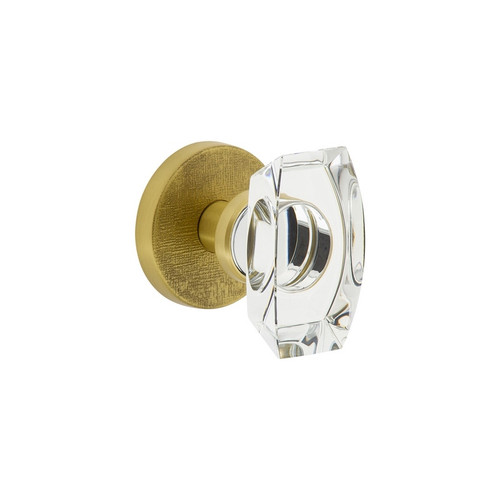 Viaggio Circolo Linen Rosette Double Dummy with Stella Crystal Knob in Satin Brass - 626975-CLOMLNSTA-22-SB -  Backset