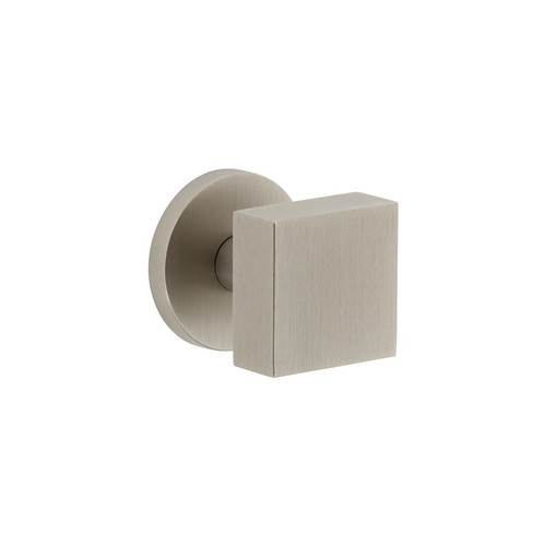 Viaggio Circolo Rosette Double Dummy with Quadrato Brass Knob in Satin Nickel - 626996-CLOQAD-22-SN -  Backset