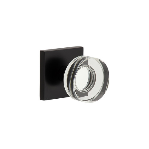 Viaggio Quadrato Rosette Double Dummy with Circolo Crystal Knob in Satin Black - 627069-QADCLC-22-BK -  Backset