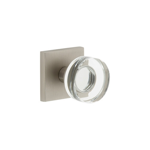 Viaggio Quadrato Rosette Double Dummy with Circolo Crystal Knob in Satin Nickel - 627071-QADCLC-22-SN -  Backset