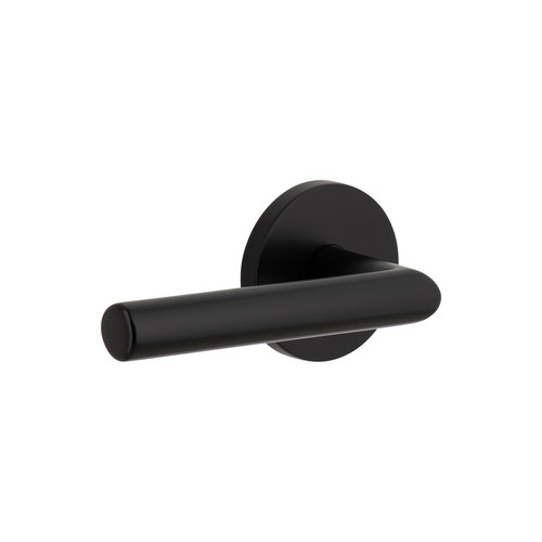 Viaggio Circolo Rosette Privacy with Moderno Lever in Satin Black - 623458-CLOMOD-40-BK - 2 3/4" Backset