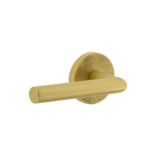 Viaggio Circolo Linen Rosette Double Dummy with Moderno Lever in Satin Brass - 627500-CLOMLNMOD-22-SB -  Backset