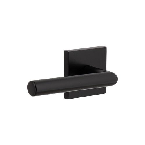 Viaggio Quadrato Rosette Double Dummy with Moderno Lever in Satin Black - 627619-QADMOD-22-BK -  Backset