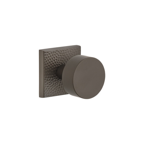 Viaggio Quadrato Hammered Rosette Passage with Circolo Brass Knob in Titanium Gray - 620143-QADMHMCLO-10-TG - 2 3/8" Backset