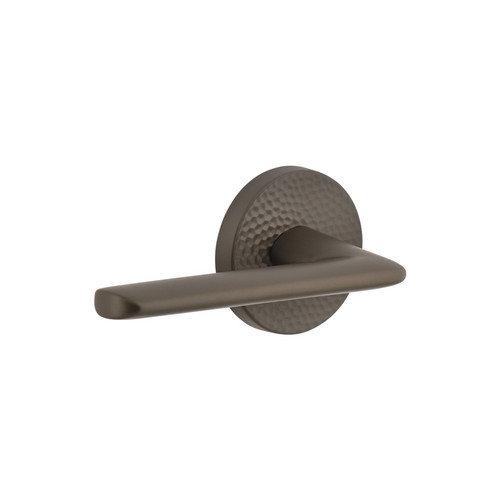 Viaggio Circolo Hammered Rosette Passage with Brezza Lever in Titanium Gray - 621069-CLOMHMBRZ-10-TG - 2 3/4" Backset