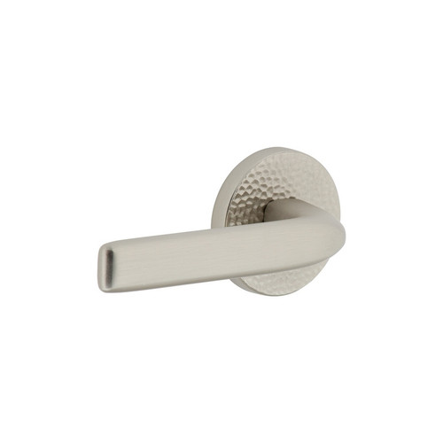 Viaggio Circolo Hammered Rosette Privacy with Bella Lever in Satin Nickel - 622820-CLOMHMBLL-40-SN - 2 3/8" Backset