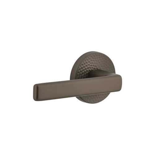 Viaggio Circolo Hammered Rosette Privacy with Lusso Lever in Titanium Gray - 622921-CLOMHMLUS-40-TG - 2 3/8" Backset