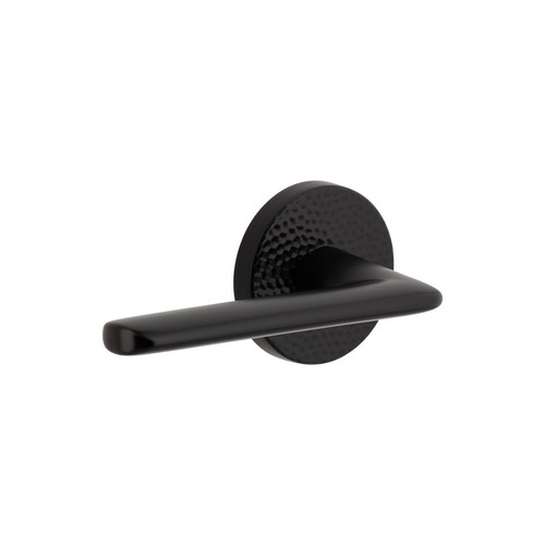 Viaggio Circolo Hammered Rosette Single Dummy with Brezza Lever in Satin Black - 625174-CLOMHMBRZ-20-BK -  Backset