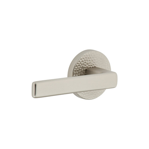 Viaggio Circolo Hammered Rosette Double Dummy with Lusso Lever in Satin Nickel - 627481-CLOMHMLUS-22-SN -  Backset
