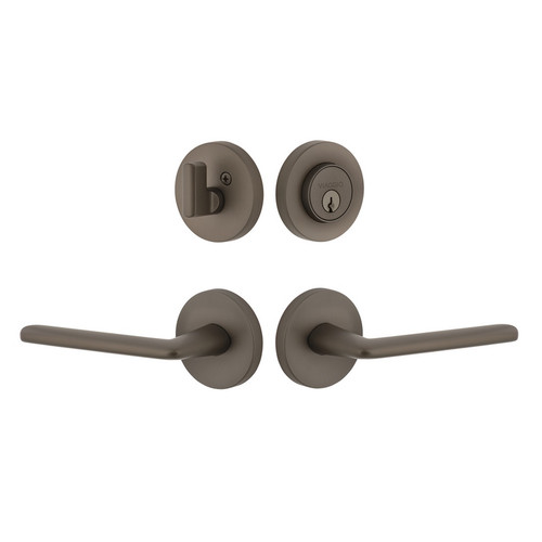 Viaggio Circolo Rosette with Brezza Lever and matching Deadbolt in Titanium Gray - 629572-CLOBRZ-TG