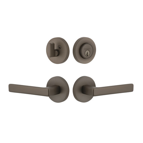 Viaggio Circolo Rosette with Lusso Lever and matching Deadbolt in Titanium Gray - 630122-CLOLUS-TG