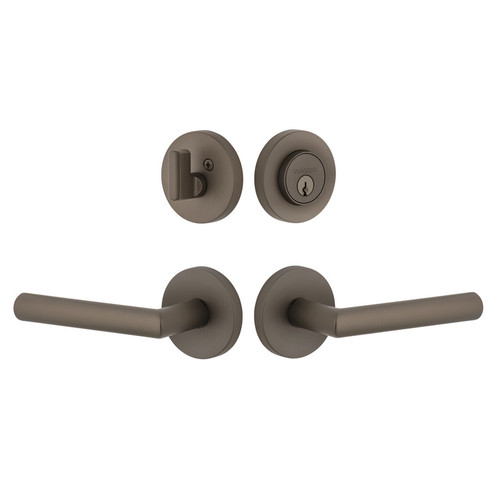 Viaggio Circolo Rosette with Moderno Lever and matching Deadbolt in Titanium Gray - 630197-CLOMOD-TG