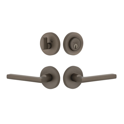Viaggio Circolo Rosette with Milano Lever and matching Deadbolt in Titanium Gray - 630247-CLOMIL-TG