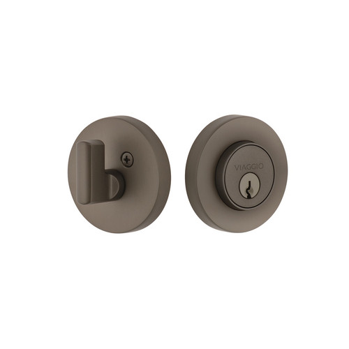 Viaggio Circolo Rosette Single Cylinder Deadbolt in Titanium Gray - 628322-CLOCLO-TG