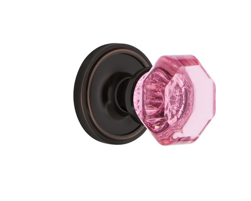 Nostalgic Warehouse - Classic Rosette Double Dummy Waldorf Pink Door Knob in Timeless Bronze - CLAWAP - 723143