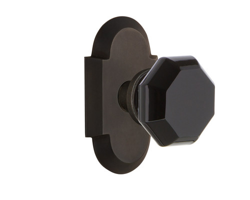 Nostalgic Warehouse - Cottage Plate Single Dummy Waldorf Black Door Knob in Oil-Rubbed Bronze - COTWAB - 722206