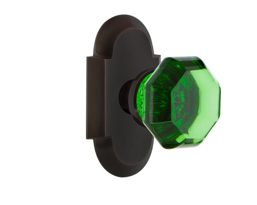 Nostalgic Warehouse - Cottage Plate Single Dummy Waldorf Emerald Door Knob in Timeless Bronze - COTWAE - 722217
