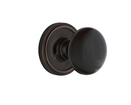 Nostalgic Warehouse - Classic Rosette Single Dummy Black Porcelain Door Knob in Timeless Bronze - CLABLK - 707929