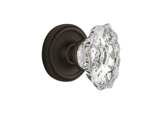 Nostalgic Warehouse - Classic Rosette Passage Chateau Door Knob in Oil-Rubbed Bronze - CLACHA - 713618 - 2 3/8" Backset