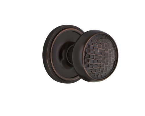 Nostalgic Warehouse - Classic Rosette Privacy Craftsman Door Knob in Timeless Bronze - CLACRA - 701506 - 2 3/8" Backset