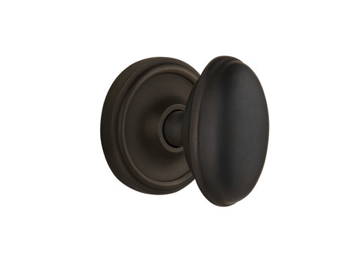 Nostalgic Warehouse - Classic Rosette Passage Homestead Door Knob in Oil-Rubbed Bronze - CLAHOM - 704751 - 2 3/8" Backset