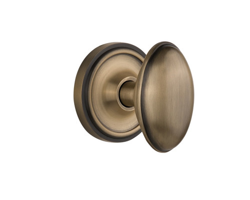 Nostalgic Warehouse - Classic Rosette Double Dummy Homestead Door Knob in Antique Brass - CLAHOM - 704759