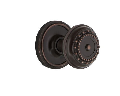 Nostalgic Warehouse - Classic Rosette Passage Meadows Door Knob in Timeless Bronze - CLAMEA - 700220 - 2 3/8" Backset