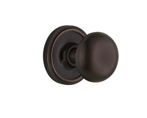 Nostalgic Warehouse - Classic Rosette Passage New York Door Knob in Timeless Bronze - CLANYK - 708436 - 2 3/4" Backset