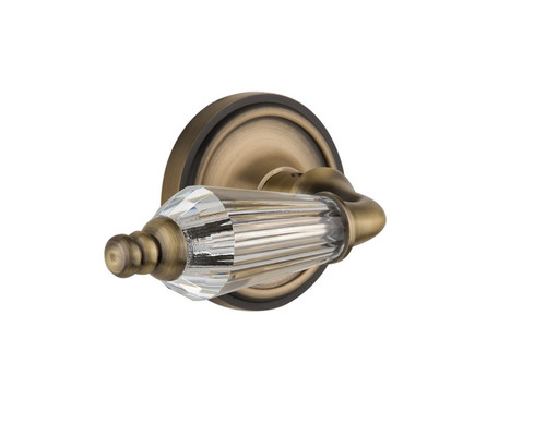 Nostalgic Warehouse - Classic Rosette Privacy Parlor Lever in Antique Brass - CLAPRL - 714362 - 2 3/8" Backset