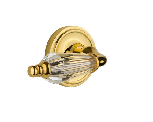 Nostalgic Warehouse - Classic Rosette Privacy Parlor Lever in Unlacquered Brass - CLAPRL - 714368 - 2 3/8" Backset