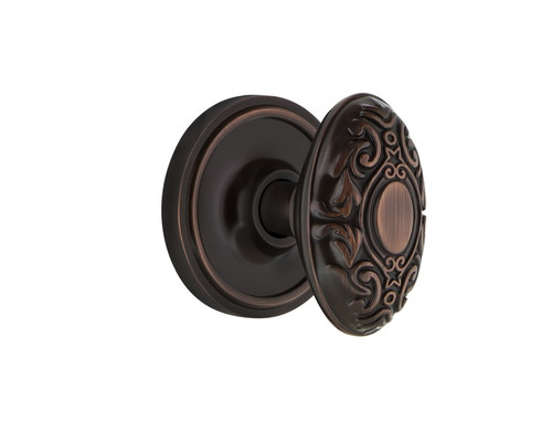 Nostalgic Warehouse - Classic Rosette Passage Victorian Door Knob in Timeless Bronze - CLAVIC - 700228 - 2 3/8" Backset