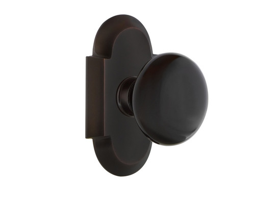 Nostalgic Warehouse - Cottage Plate Double Dummy Black Porcelain Door Knob in Timeless Bronze - COTBLK - 700770