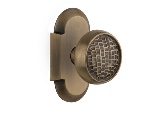 Nostalgic Warehouse - Cottage Plate Passage Craftsman Door Knob in Antique Brass - COTCRA - 708522 - 2 3/4" Backset