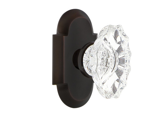 Nostalgic Warehouse - Cottage Plate Single Dummy Chateau Door Knob in Timeless Bronze - COTCHA - 700502
