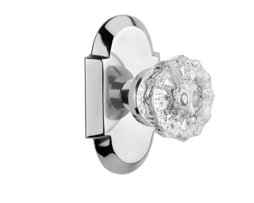 Nostalgic Warehouse - Cottage Plate Single Dummy Crystal Glass Door Knob in Bright Chrome - COTCRY - 712994