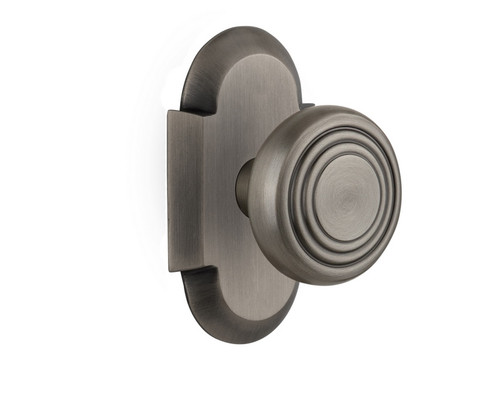 Nostalgic Warehouse - Cottage Plate Single Dummy Deco Door Knob in Antique Pewter - COTDEC - 707086