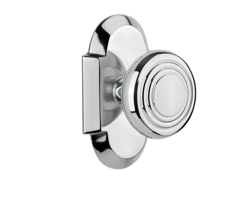 Nostalgic Warehouse - Cottage Plate Single Dummy Deco Door Knob in Bright Chrome - COTDEC - 707087
