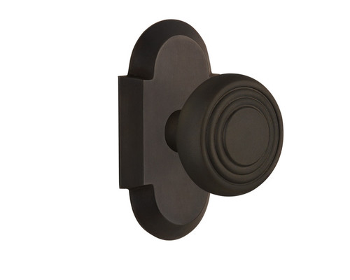 Nostalgic Warehouse - Cottage Plate Single Dummy Deco Door Knob in Oil-Rubbed Bronze - COTDEC - 707088