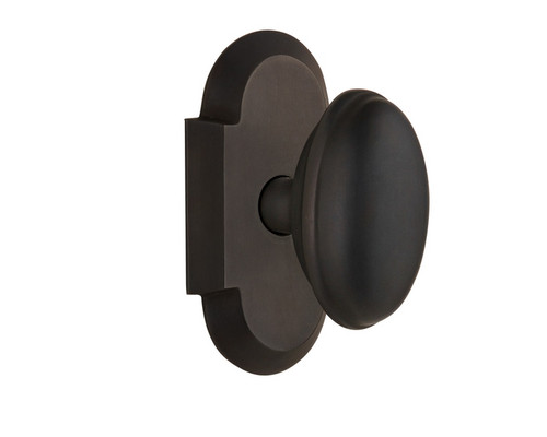 Nostalgic Warehouse - Cottage Plate Passage Homestead Door Knob in Oil-Rubbed Bronze - COTHOM - 708550 - 2 3/4" Backset