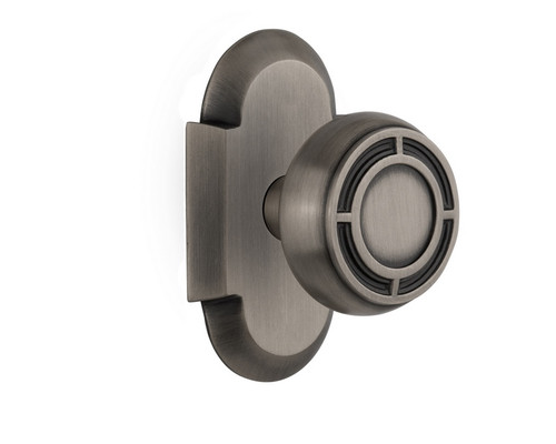 Nostalgic Warehouse - Cottage Plate Passage Mission Door Knob in Oil-Rubbed Bronze - COTMIS - 715172 - 2 3/8" Backset