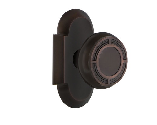 Nostalgic Warehouse - Cottage Plate Privacy Mission Door Knob in Antique Brass - COTMIS - 715194 - 2 3/8" Backset