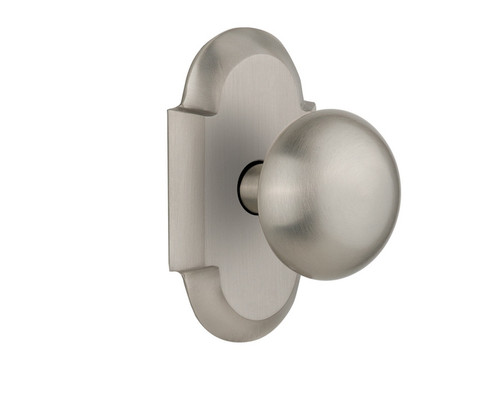Nostalgic Warehouse - Cottage Plate Single Dummy New York Door Knob in Satin Nickel - COTNYK - 713024