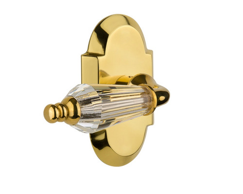 Nostalgic Warehouse - Cottage Plate Privacy Parlor Lever in Polished Brass - COTPRL - 714373 - 2 3/8" Backset