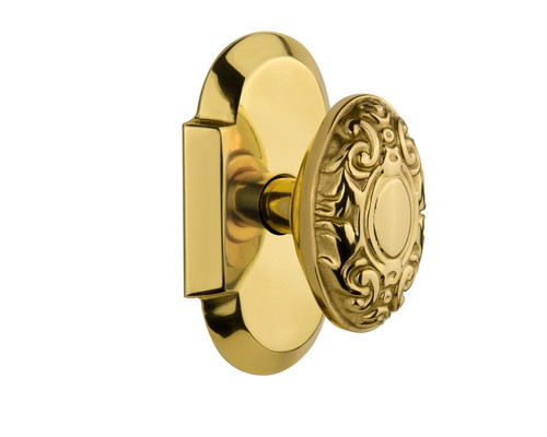 Nostalgic Warehouse - Cottage Plate Single Dummy Victorian Door Knob in Polished Brass - COTVIC - 713057