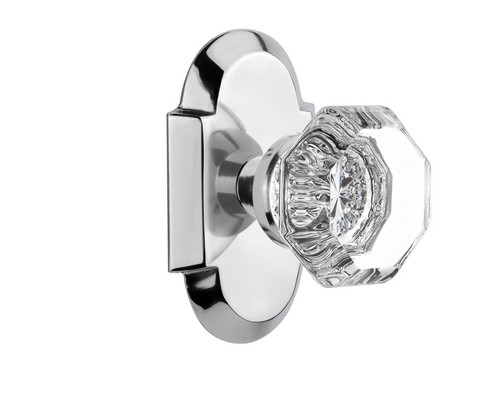 Nostalgic Warehouse - Cottage Plate Double Dummy Waldorf Door Knob in Bright Chrome - COTWAL - 713158